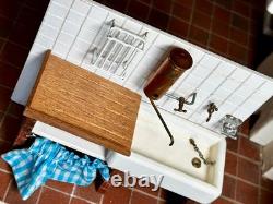 Dolls house miniature 112 HANDCRAFTED butler sink + copper water heater
