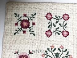 Dolls house miniature 112 HANDCRAFTED needlework bedspread (2) 165mm x 185mm