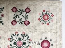 Dolls house miniature 112 HANDCRAFTED needlework bedspread (2) 165mm x 185mm