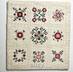 Dolls house miniature 112 HANDCRAFTED needlework bedspread (2) 165mm x 185mm
