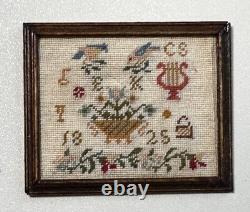 Dolls house miniature 112 HANDCRAFTED needlework framed picture
