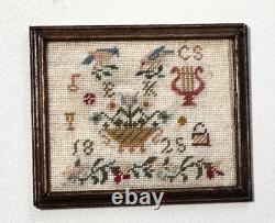 Dolls house miniature 112 HANDCRAFTED needlework framed picture