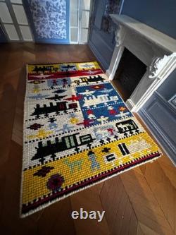 Dolls house miniature 112 HANDCRAFTED needlework nursery / children's rug