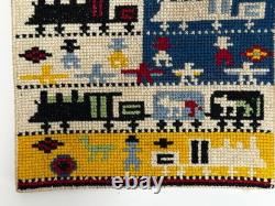 Dolls house miniature 112 HANDCRAFTED needlework nursery / children's rug
