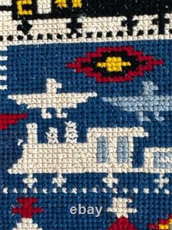 Dolls house miniature 112 HANDCRAFTED needlework nursery / children's rug