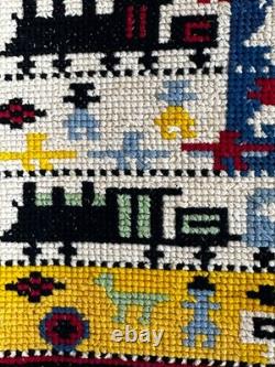 Dolls house miniature 112 HANDCRAFTED needlework nursery / children's rug
