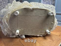 Dolls house miniature 112 HANDMADE cot cradle + baby doll + bedding