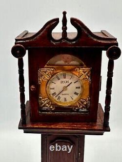 Dolls house miniature 112 HANDMADE longcase clock by ERNEST MUNTON