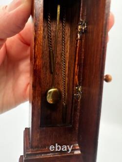 Dolls house miniature 112 HANDMADE longcase clock by ERNEST MUNTON