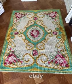 Dolls house miniature 112 LARGE needlework rug 200 mm x 240 mm