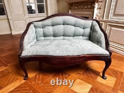 Dolls house miniature 112 RARE vintage sofa / settee by DENNIS JENVEY 1983