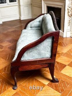 Dolls house miniature 112 RARE vintage sofa / settee by DENNIS JENVEY 1983