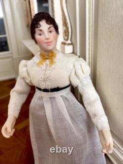 Dolls house miniature 112 Regency lady doll by JILL BENNETT