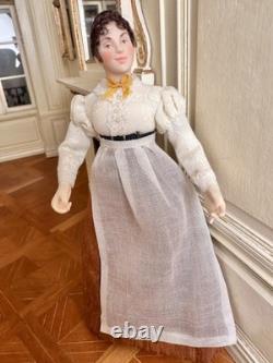 Dolls house miniature 112 Regency lady doll by JILL BENNETT