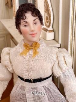 Dolls house miniature 112 Regency lady doll by JILL BENNETT