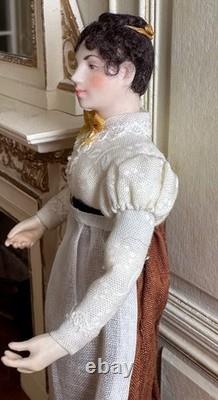 Dolls house miniature 112 Regency lady doll by JILL BENNETT