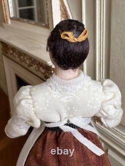 Dolls house miniature 112 Regency lady doll by JILL BENNETT