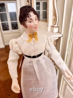 Dolls house miniature 112 Regency lady doll by JILL BENNETT