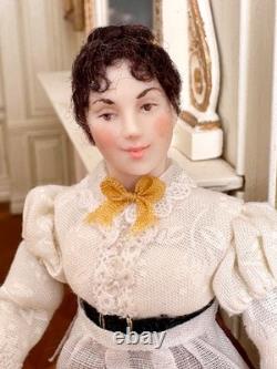 Dolls house miniature 112 Regency lady doll by JILL BENNETT