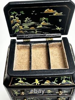 Dolls house miniature 112 hand painted Oriental jewellery cabinet by JIAYI