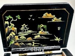 Dolls house miniature 112 hand painted Oriental jewellery cabinet by JIAYI