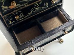Dolls house miniature 112 hand painted Oriental jewellery cabinet by JIAYI