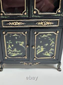 Dolls house miniature 112 hand painted black Oriental glazed dresser by JIAYI