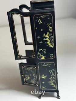 Dolls house miniature 112 hand painted black Oriental glazed dresser by JIAYI