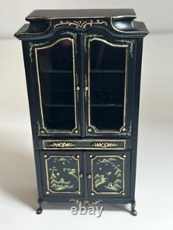 Dolls house miniature 112 hand painted black Oriental glazed dresser by JIAYI