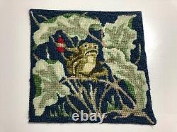 Dolls house miniature 112 needlepoint'frog' rug 160 mm x 155 mm