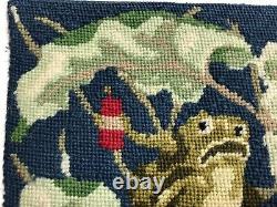 Dolls house miniature 112 needlepoint'frog' rug 160 mm x 155 mm