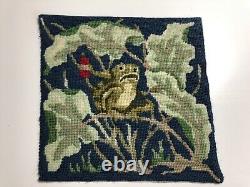 Dolls house miniature 112 needlepoint'frog' rug 160 mm x 155 mm