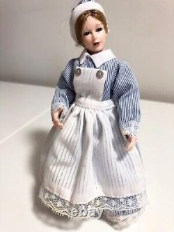 Dolls house miniature 112 nurse / nanny lady doll by HEIDI OTT