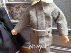 Dolls house miniature 112 porcelain boy + girl doll by JILL NIX -Fully Poseable
