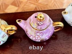 Dolls house miniature 112 porcelain teapots x 4 by RACHEL MUNDAY