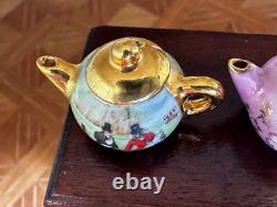 Dolls house miniature 112 porcelain teapots x 4 by RACHEL MUNDAY