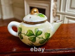 Dolls house miniature 112 porcelain teapots x 4 by RACHEL MUNDAY