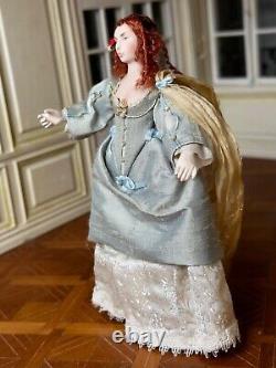 Dolls house miniature 112 pretty Stuart lady doll by JILL BENNETT