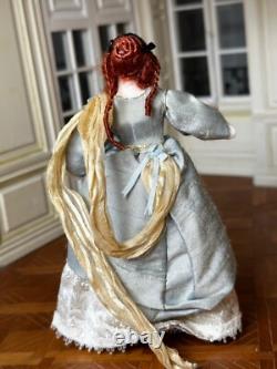 Dolls house miniature 112 pretty Stuart lady doll by JILL BENNETT