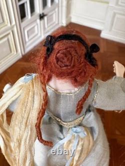 Dolls house miniature 112 pretty Stuart lady doll by JILL BENNETT