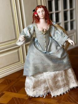 Dolls house miniature 112 pretty Stuart lady doll by JILL BENNETT