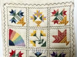 Dolls house miniature 112 pretty needlework bedspread (1) 165 mm x 185 mm