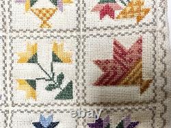 Dolls house miniature 112 pretty needlework bedspread (1) 165 mm x 185 mm