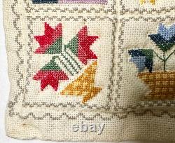 Dolls house miniature 112 pretty needlework bedspread (1) 165 mm x 185 mm