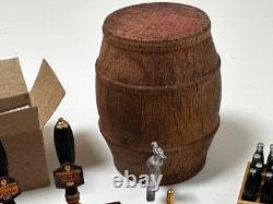 Dolls house miniature 112 pub / bar job lot beer glasses pumps crisps nuts