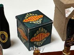 Dolls house miniature 112 pub / bar job lot beer glasses pumps crisps nuts