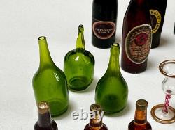 Dolls house miniature 112 pub / bar job lot beer glasses pumps crisps nuts