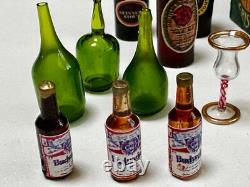 Dolls house miniature 112 pub / bar job lot beer glasses pumps crisps nuts