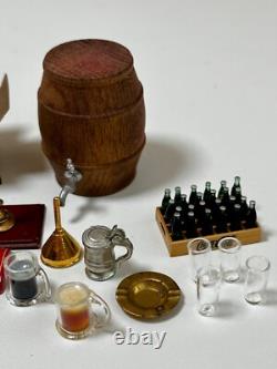 Dolls house miniature 112 pub / bar job lot beer glasses pumps crisps nuts