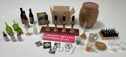 Dolls house miniature 112 pub / bar job lot beer glasses pumps crisps nuts